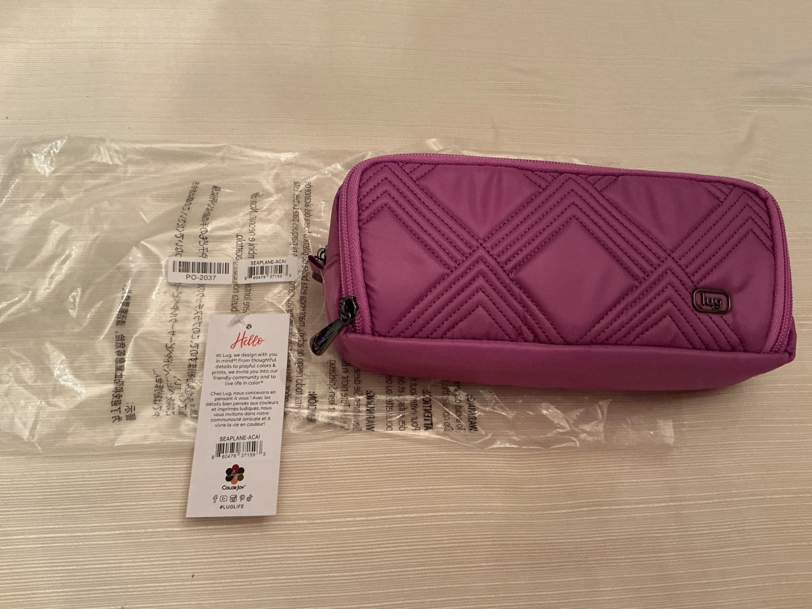 NWT Lug Seaplane Cosmetic Case - açaí Berry