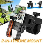 2 IN 1 Golf Cart Phone Holder for EZGO Club Car Yamaha Magnetic iPhone Mount Gym
