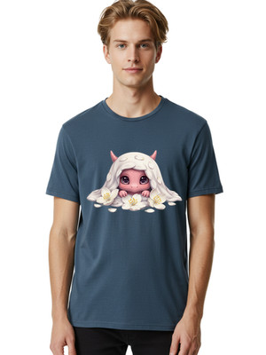 Pink-Dragon-Creature Mens Graphic Tee, 100% Cotton, Casual Summer Wear