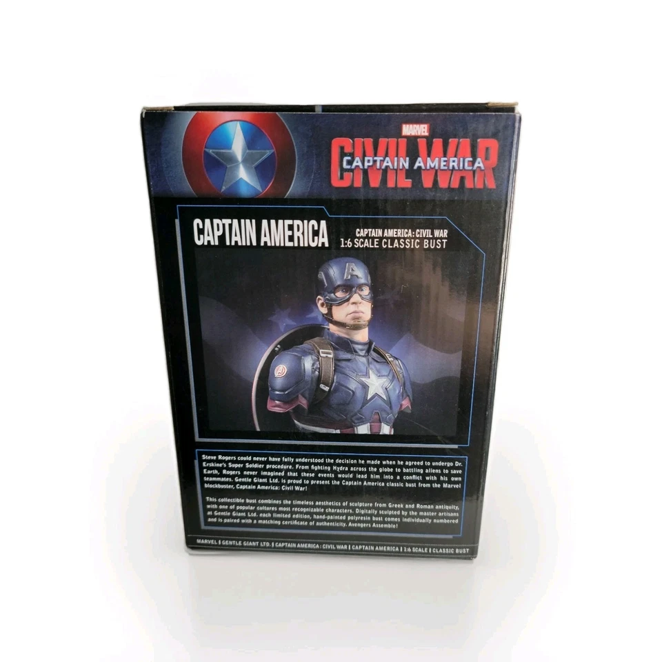 Busto Clásico Gentle Giant Capitán América Guerra Civil 26 de 1500 Edición Limitada Foto 3 de 4
