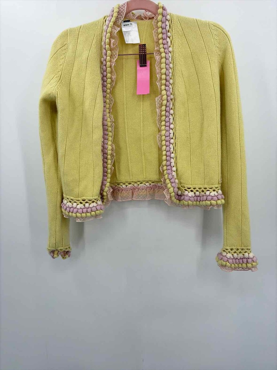 Pre-Owned Chanel Yellow Size 34 Cardigan Sweater | eBay