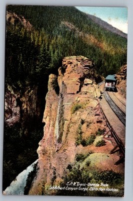 1910s C.P.R. Trans-Canada Train Albert Canyon Gorge Canadian Rockies Postcard