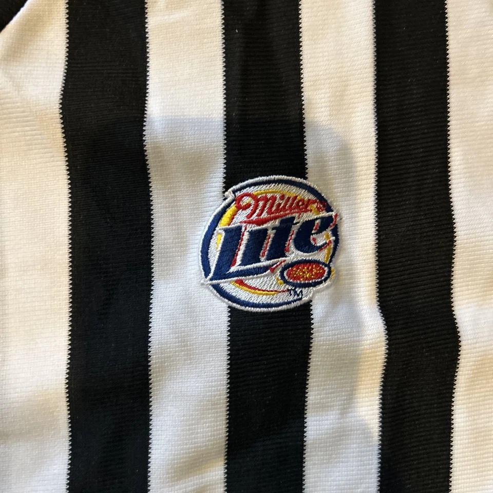 Camisa Árbitro Atlético Miller Lite Talla 2XL Disfraz Negro Blanco Rayas Deportes Foto 3 de 4