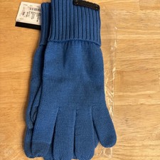 Coach NEW Genuine Knit Tech M/L Womens BLUE Winter Gloves BRAND NEW 75