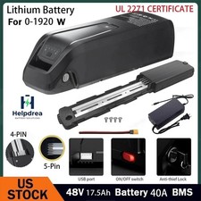 Ebike Battery 48V 17.5Ah 200W-1920W 40A BMS Electric Bike Battery 4Pin/5Pin UL