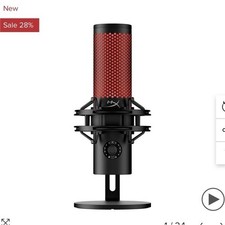 HyperX QuadCast 2 USB Condenser Microphone Black/Red Studio-Quality Tap-to-Mute