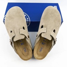 Birkenstock Boston Narrow/Wide Women Men Suede Clog Taupe Shoes EU36-45 With Box