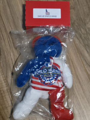 Vintage 2001 World Series in Beanie Bear Plush Red White Blue New In Bag MLB