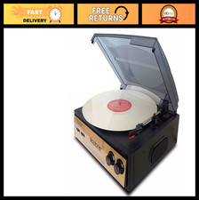 Bluetooth Stereo Turntable 3-Speed Belt Drive 33/45/78 RPM, Built-in Speakers, A