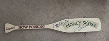 Leinenkugel's Beer Honey Weiss Paddles Sign Signed by John Leinenkugel