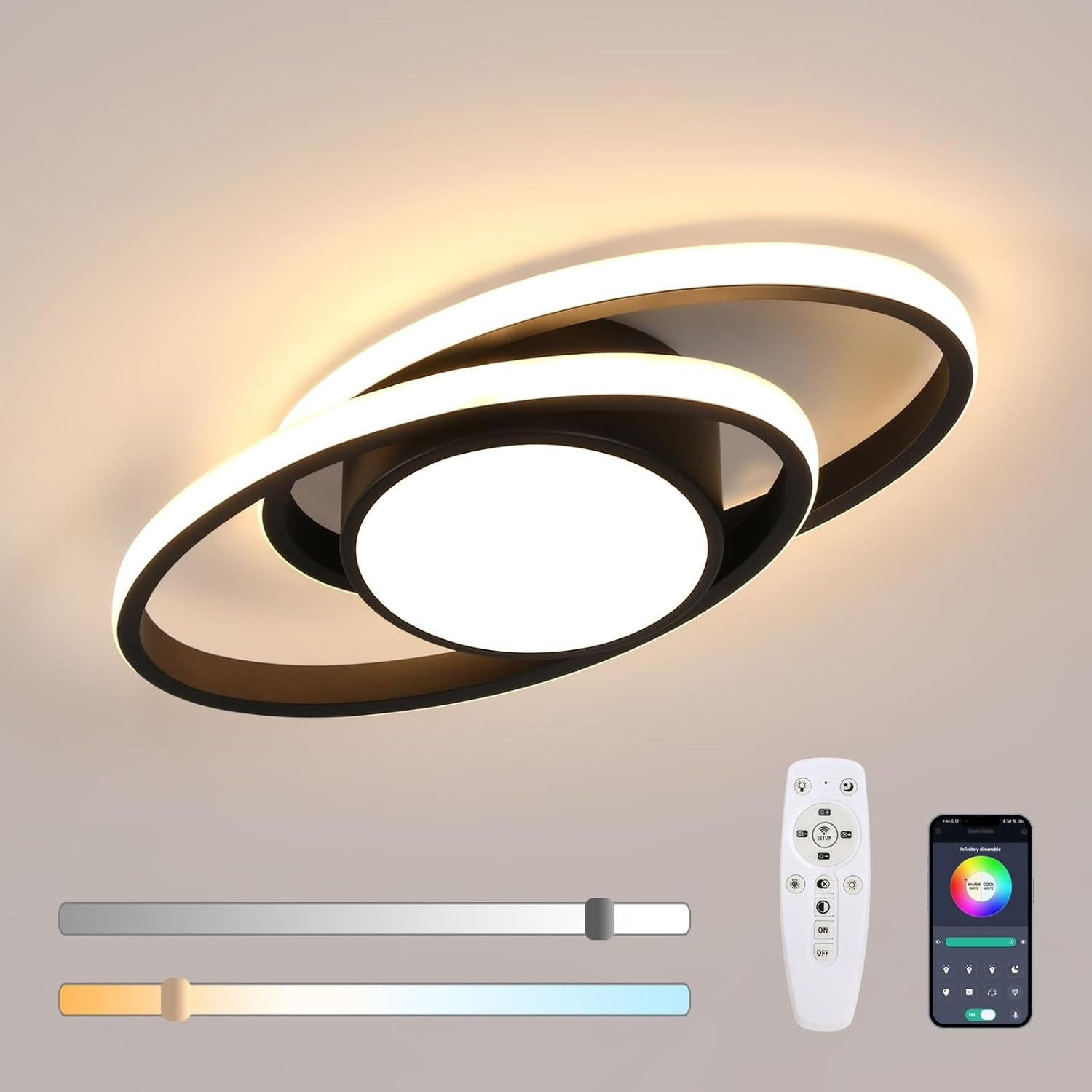 Plafoniera LED Design Ovale 39W 4387LM Dimmerabile - Illuminazione Top