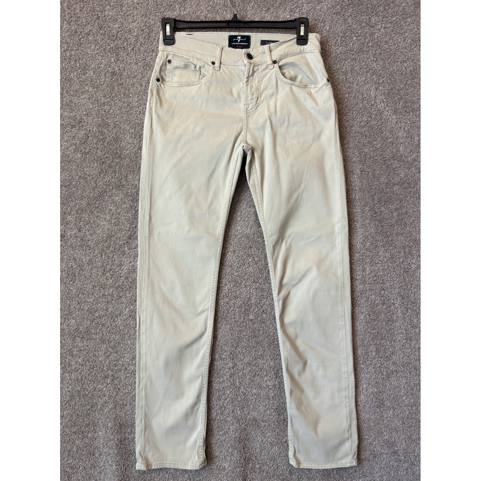 7 For All Mankind Slimmy Luxe Performance Plus Mens Beige Slim Jeans 30x31
