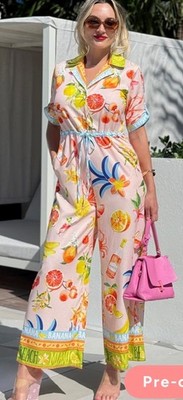 Endless Moon Tropical Oasis Fruit Jumpsuit Resort Wear
