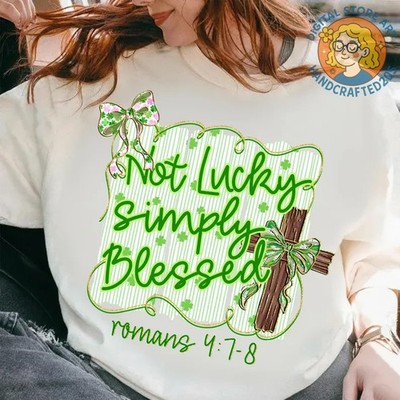 Blessed St. Patrick's Day Bow Soft Graphic Tee Christian Irish Shamrock Gift