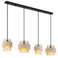 Pendelleuchte HäNgelampe Esszimmerlampe HöHenverstellbar Schwarz Metall H 120 Cm