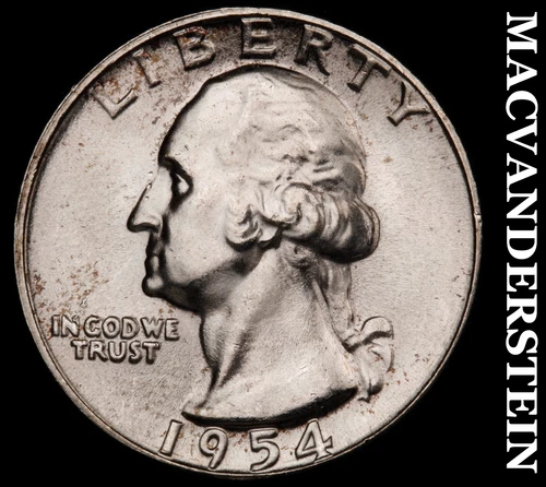 1954 Silver Washington Quarter - Choice Gem Brilliant Unc  Lustrous  #i6855
