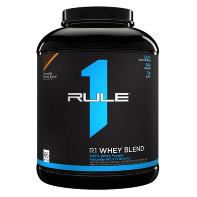 #ad RULE 1 Whey Blend 66 serv Chocolate Peanut Butter 100% Whey Protein Blend 5.02lb $68.75