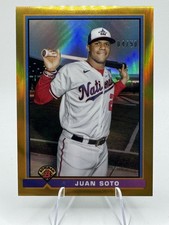 2021 Bowman Chrome Juan Soto ‘91 Gold Refractor /50 #91B-JS Nationals Mets SP 