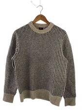 L.L.Bean Knit Sweater Thick Medium Wool BRW Birdseye OJSW9