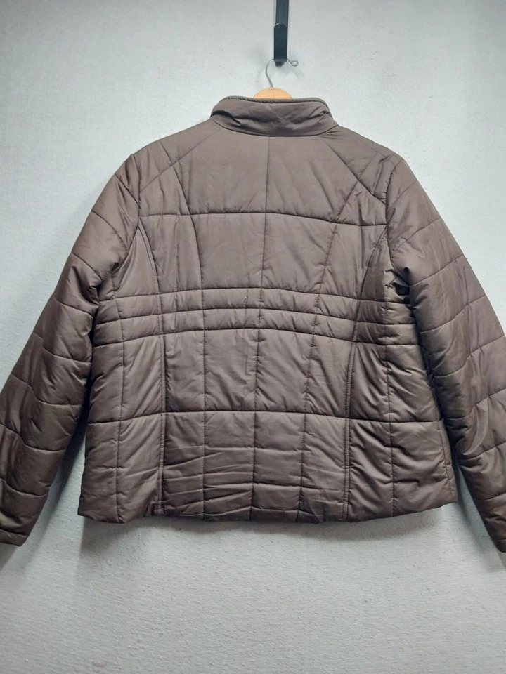 Athletic Works Puffer Coat Womens XL Brown Chocolate Front Winter Jacket - Image 2 of 4