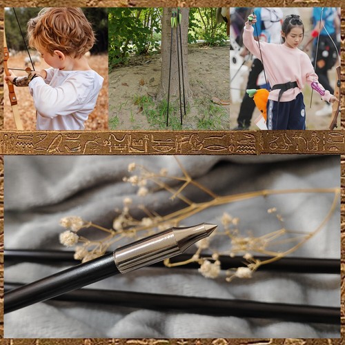 12Pcs Fiberglass Arrow 30" Feild Tips Archery Train Exercise Nocks Spine 500 - Picture 8 of 15
