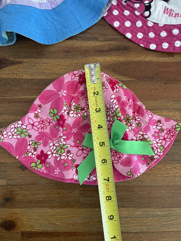 Toddler Sun Hats Minnie Mouse, Tommy Bahama, Pink Flower 2T 3T Lot Of 3 - Image 3 of 4