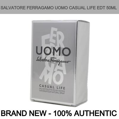 Brand New Salvatore Ferragamo Uomo Casual Life Eau de Toilette for Men 1.7 oz