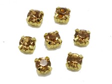 250 Golden with Gold Crystal Glass Rose Montees 4mm SS16 Sew on Rhinestones Bead