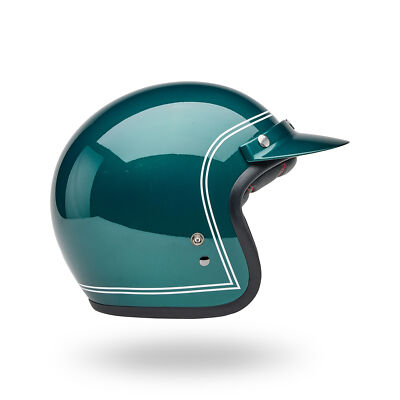 bell custom 500 riff helmet Bell Custom 500 Bell Helmets BELL Custom 500 Open-Face Motorcycle Helmet ( Riff White/Blue Large)
