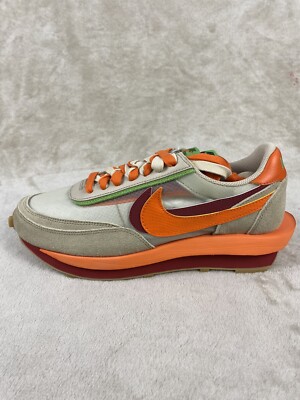 Nike LD Waffle X Clot X Sacai Net Orange Blaze 2021 Mens Size 10 New DH1347-100