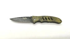 Wilcor Be Outdoors Folding Pocket Knife Plain Edge Liner Camo Aluminum Handle