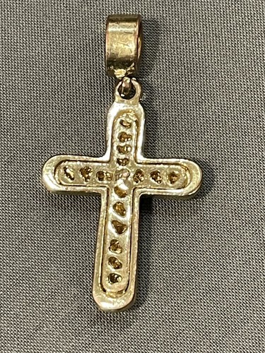 Fashion Cross Pendant Goldstone And Rhinestone Large Bale - Picture 5 of 5