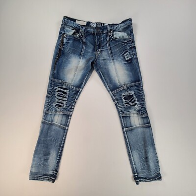 Aka Lab Jeans Mens 38 Blue Denim Distressed Casual Outdoors 38x34