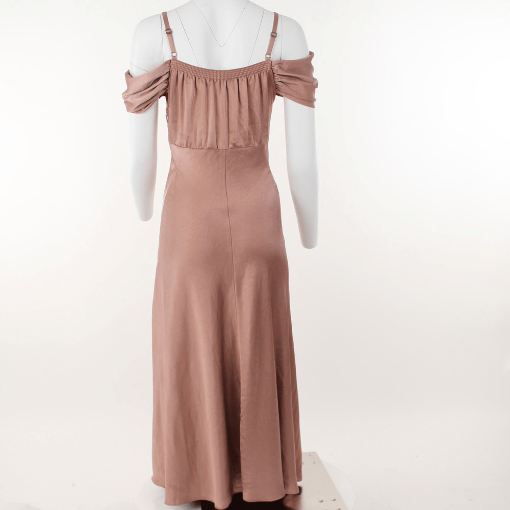 ted baker esta cold shoulder cowl front midi slip dress