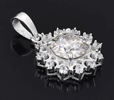 4.00 Ct Brilliant Cut White Diamond Pendant-Great Luster FREE Diamond Studs !