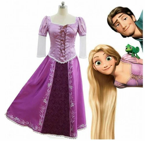 Erwachsene Prinzessin Rapunzel Kostüm Tangled Fairytale Princess Cosplay Kostüm - Bild 9 von 14