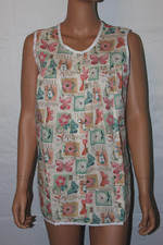 NEW   EASY ESSENTIALS SNAP FRONT SMOCK COBBLER APRON BUTTERFLY POSTCARDS SZ MED