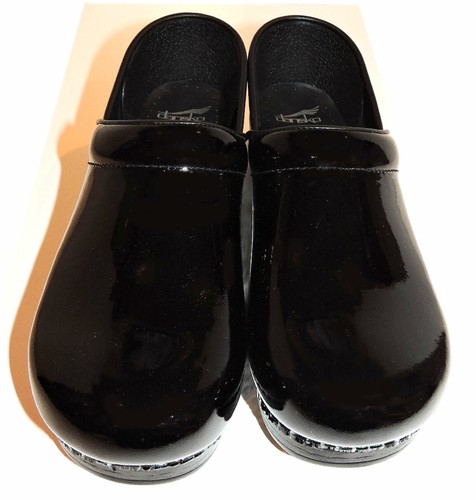 Dansko Clogs Black Patent Professional Platform Shoes 39 Patent Leather - Picture 2 of 4