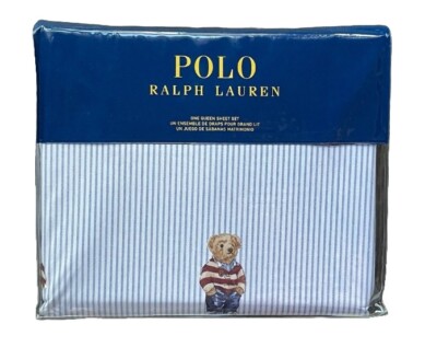Ralph Lauren フラットシート 205x243cmアメリカ製 Brand New Polo Ralph Lauren 4pcs QUEEN Boy Teddy Bear Sheet Set | eBay