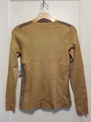 The Limited Silk Cardigan Sweater, Brown/Tan, Geometric, Size XS-S, NWT - Picture 7 of 7