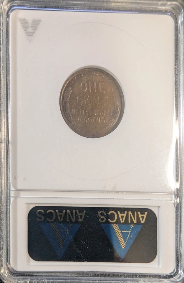 1909-S VDB Lincoln Wheat Penny 1C XF EF 45 ANACS small old holder - Image 3 of 4