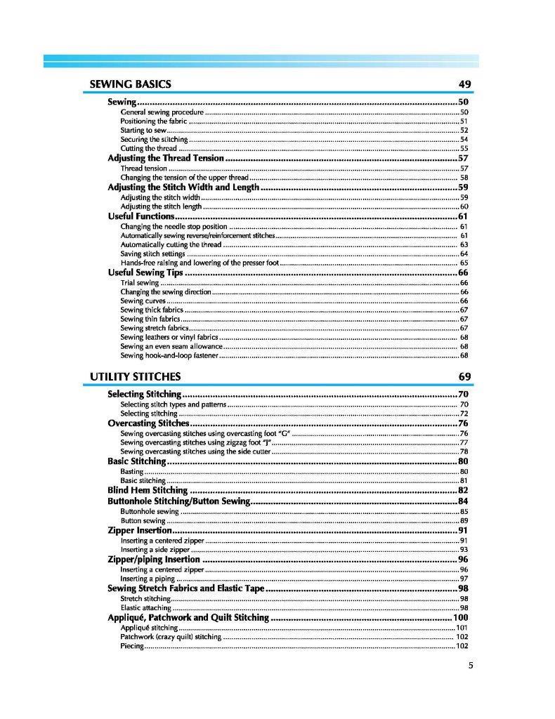 Brother NX-650Q Sewing Instructions & Reference Guide COLOR COPY ...