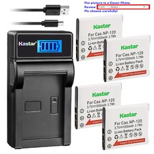 Kastar Battery LCD Charger for Casio NP-120 Exilim EX-ZS28 Exilim EX-ZS30 Camera