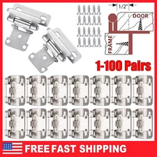 1/2" Overlay Semi Partial Wrap Kitchen Cabinet Hinges Self Closing Cabinet Hinge
