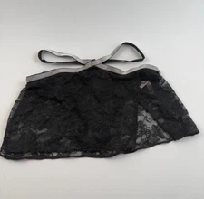 Victoria's Secret Mini Lace & Rhinestone  Skirt w/High Leg Slip  Black  XL  NWT