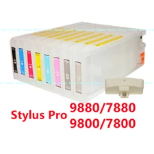 8 Empty Refillable Ink Cartridge kit for Stylus Pro 9880 7880 9800 7800 Printer*