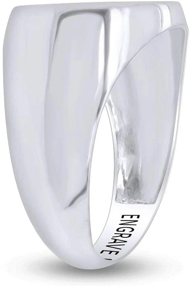 Personalized Engrave Paw Print Signet Promise Ring for Mens - Image 2 of 4