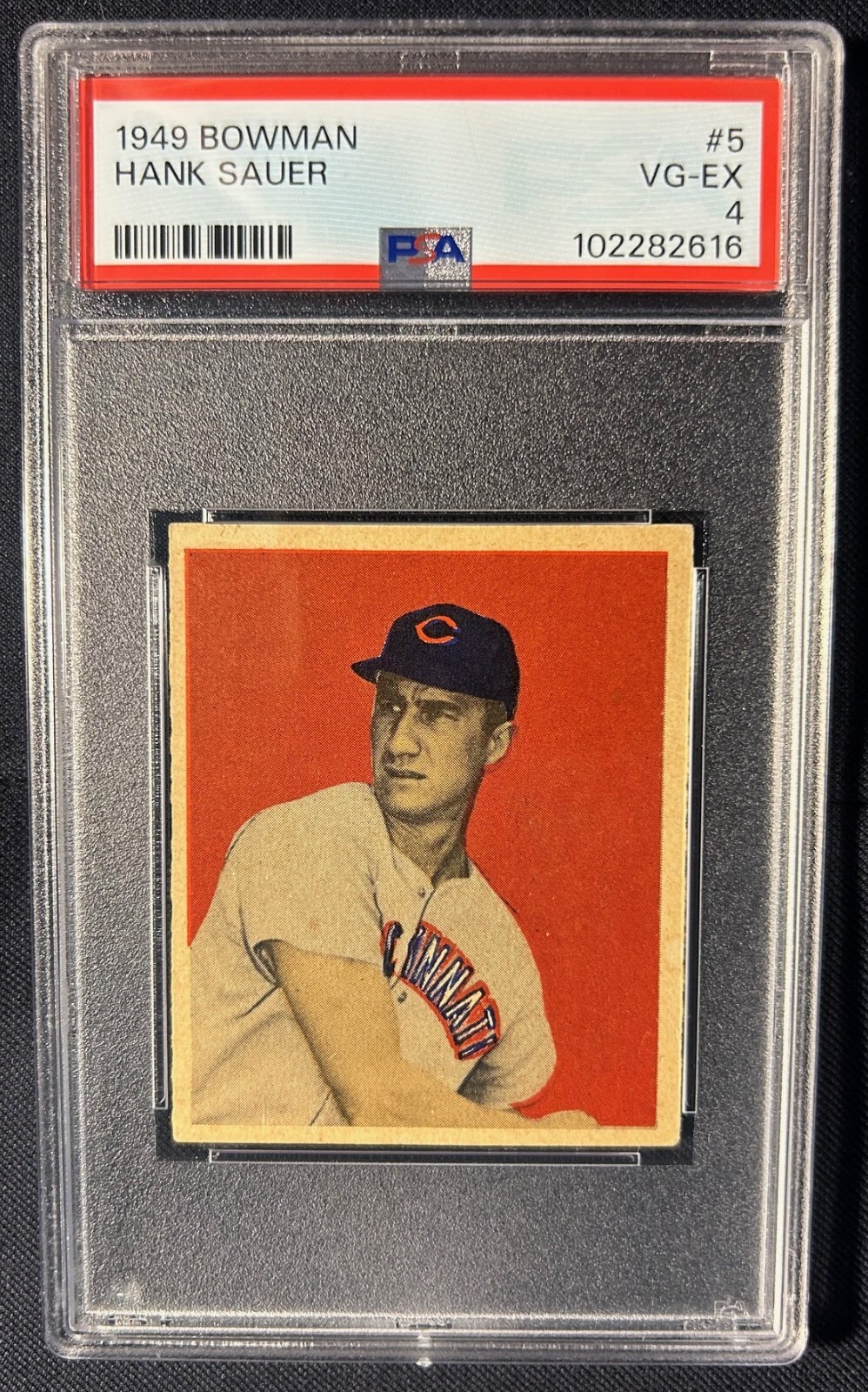 1949 Bowman #5, PSA 4 - Hank Sauer (Cincinnati Reds), New Slab of MVP Winner!