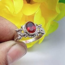 Red Garnet Gemstone Ring, 925 Sterling Silver, Handmade Jewelry Ring, all Size