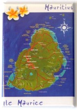 Mauritius Island Map FRIDGE MAGNET travel souvenir